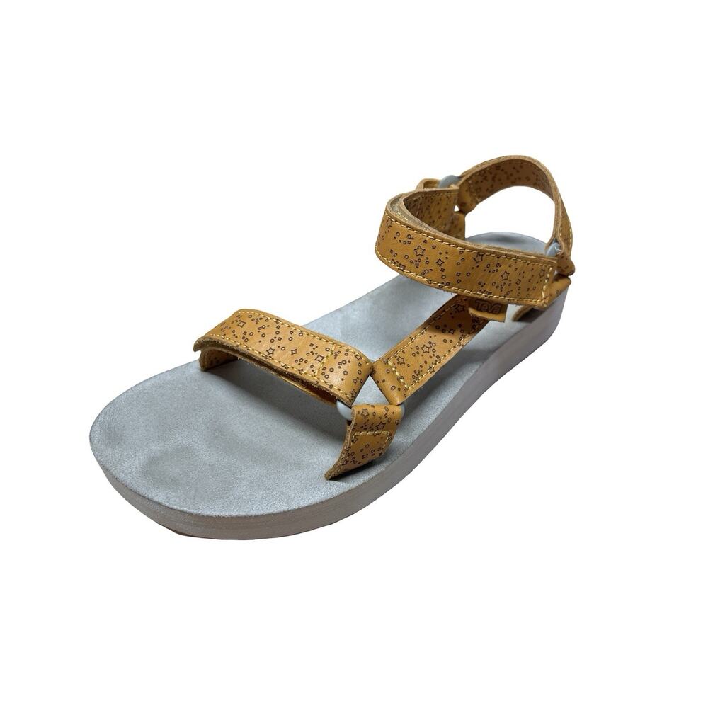 Teva Midform Universal Sport Sandals Stars Sunflower Yellow Leather Women's SZ 9